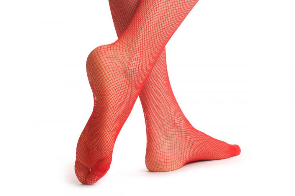 Liss Kiss Red Fishnet With Attached Suspender Belt - Tights