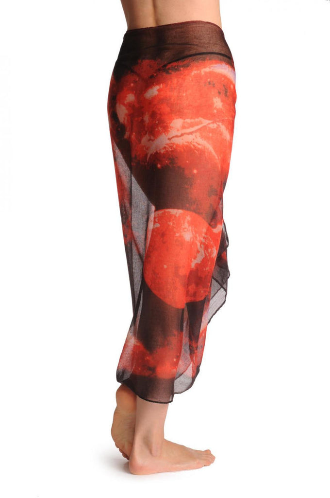 Liss Kiss Red Galaxy Unisex Scarf & Beach Sarong - Scarf