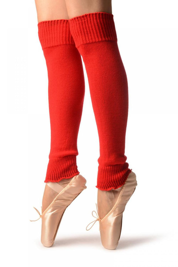 Liss Kiss Red Plain Dance/Ballet Leg Warmers - Leg Warmers