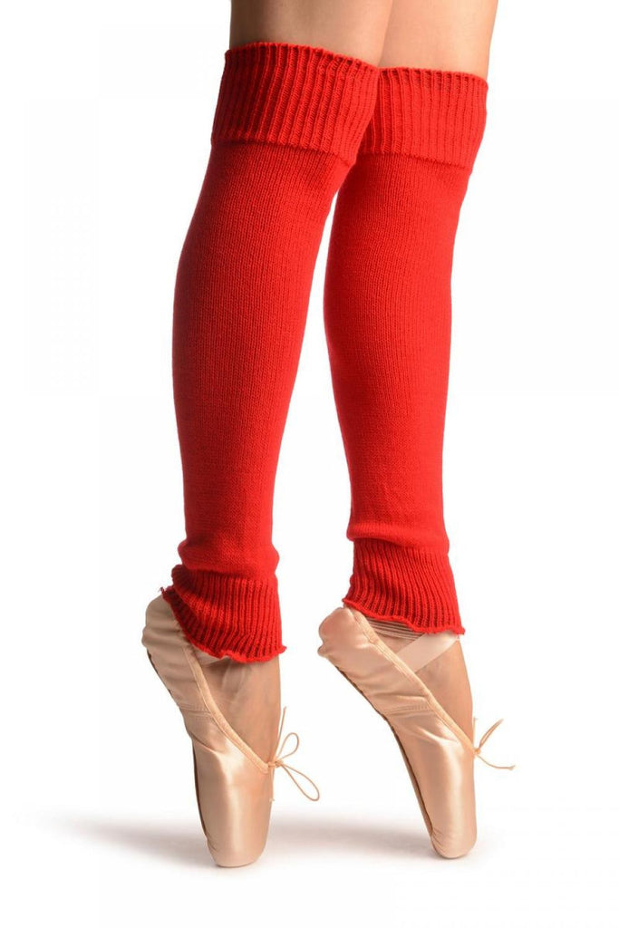 Liss Kiss Red Plain Dance/Ballet Leg Warmers - Leg Warmers
