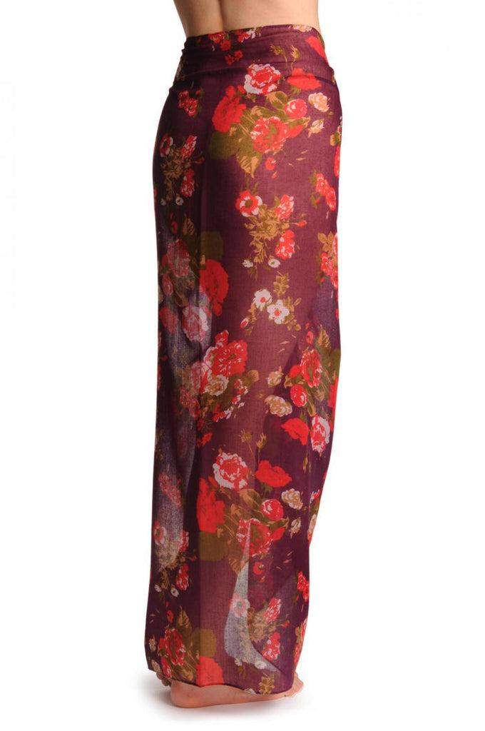 Liss Kiss Red Roses On Indigo Unisex Scarf & Beach Sarong - Scarf