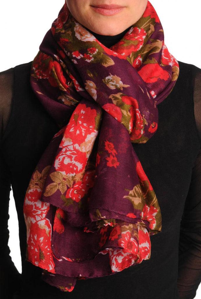 liss kiss Red Roses On Indigo Unisex Scarf & Beach Sarong - Scarf