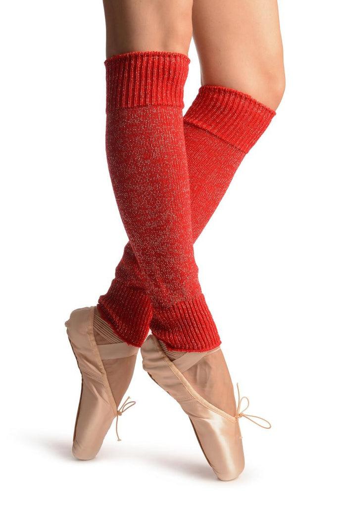 liss kiss Red With Silver Lurex Dance/Ballet Leg Warmers - Leg Warmers