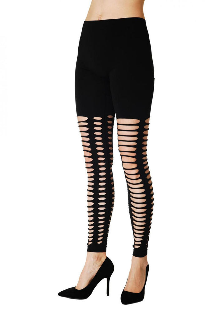 Liss Kiss Ripped Front & Back Footless - Tights Footless
