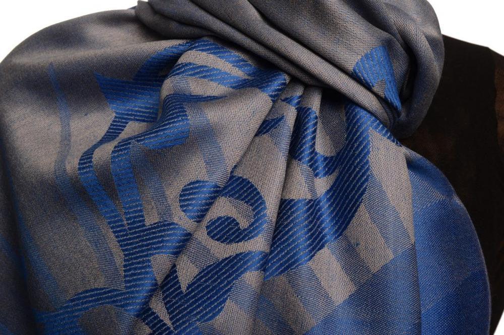 Liss Kiss Rising Sun On Blue Pashmina With Tassels - Scarf