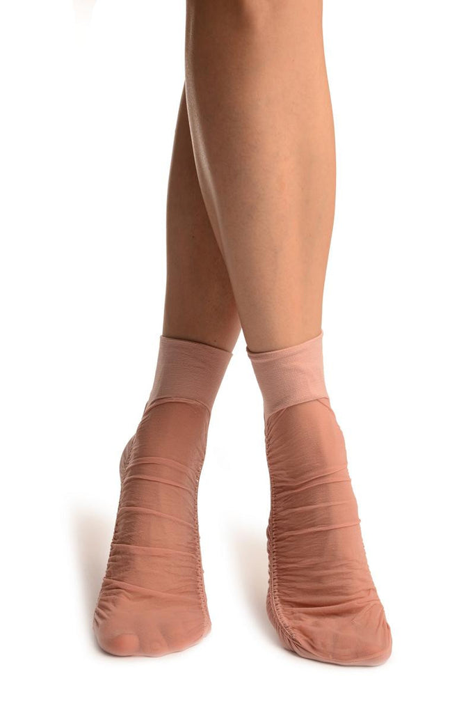 liss kiss Rose Pink Sheer & Opaque Sides Ankle High Socks - Socks