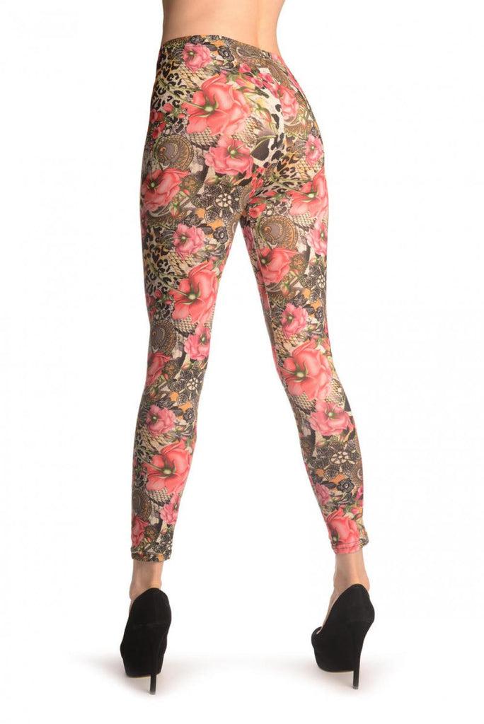 Liss Kiss Roses Paisley Leopard & Snake Skin - Leggings