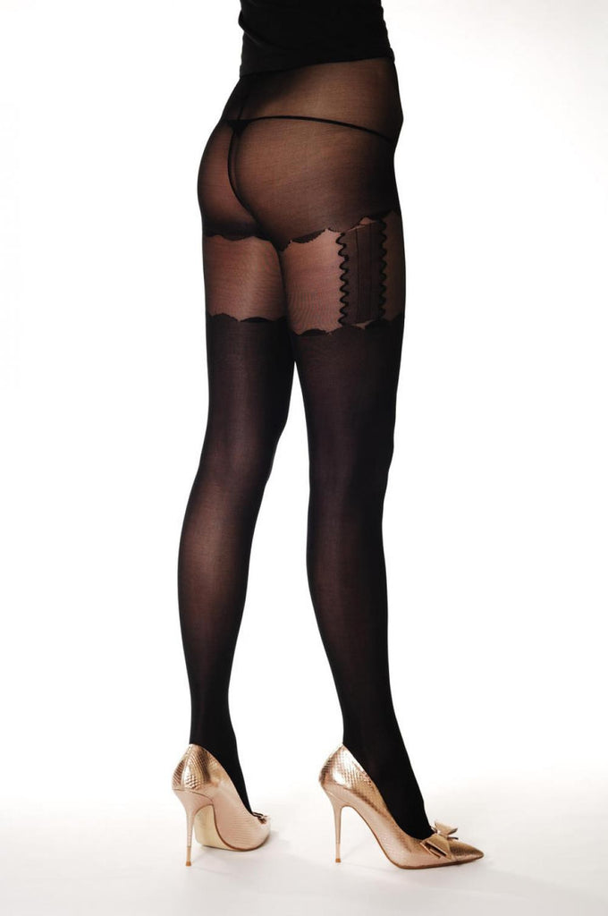 Liss Kiss Rounded Shorts & Rounded Suspender Belt - Tights