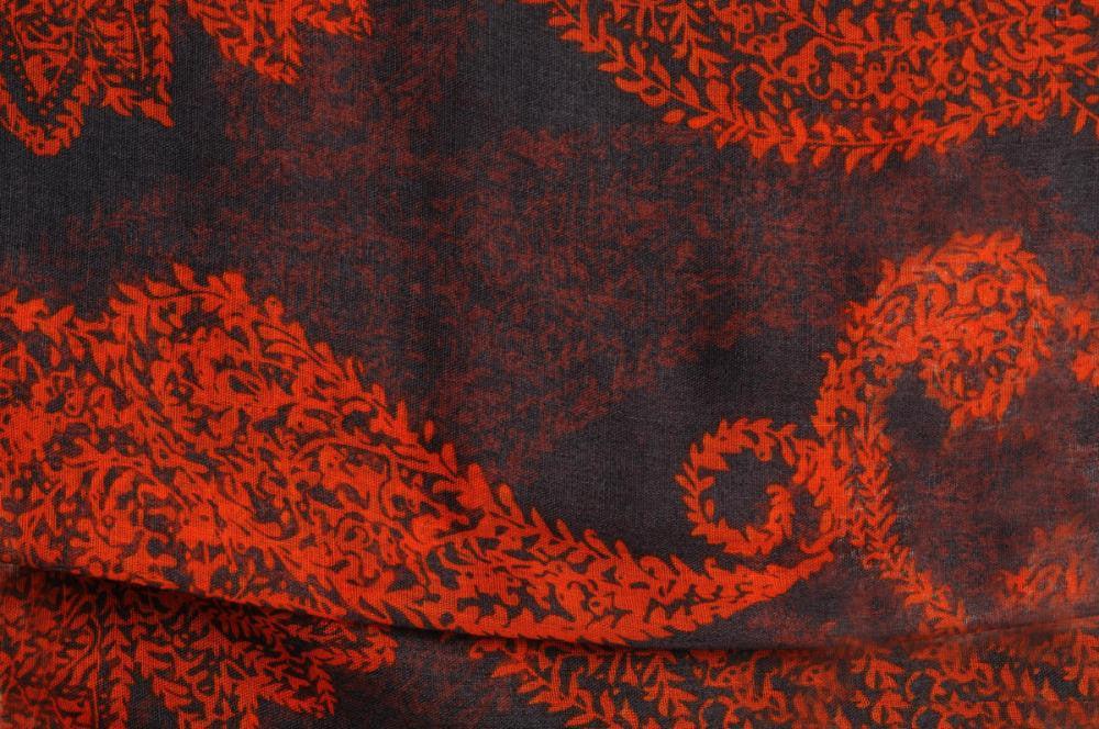 Liss Kiss Rust Fern Leaves On Slate Grey Unisex Scarf & Beach Sarong - Scarf