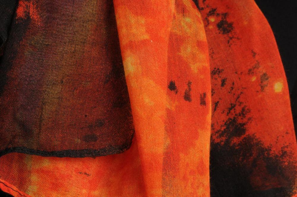 Liss Kiss Rust Orange Galaxy Unisex Scarf & Beach Sarong - Scarf