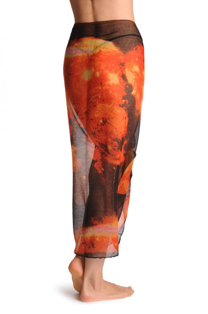 Liss Kiss Rust Orange Galaxy Unisex Scarf & Beach Sarong - Scarf