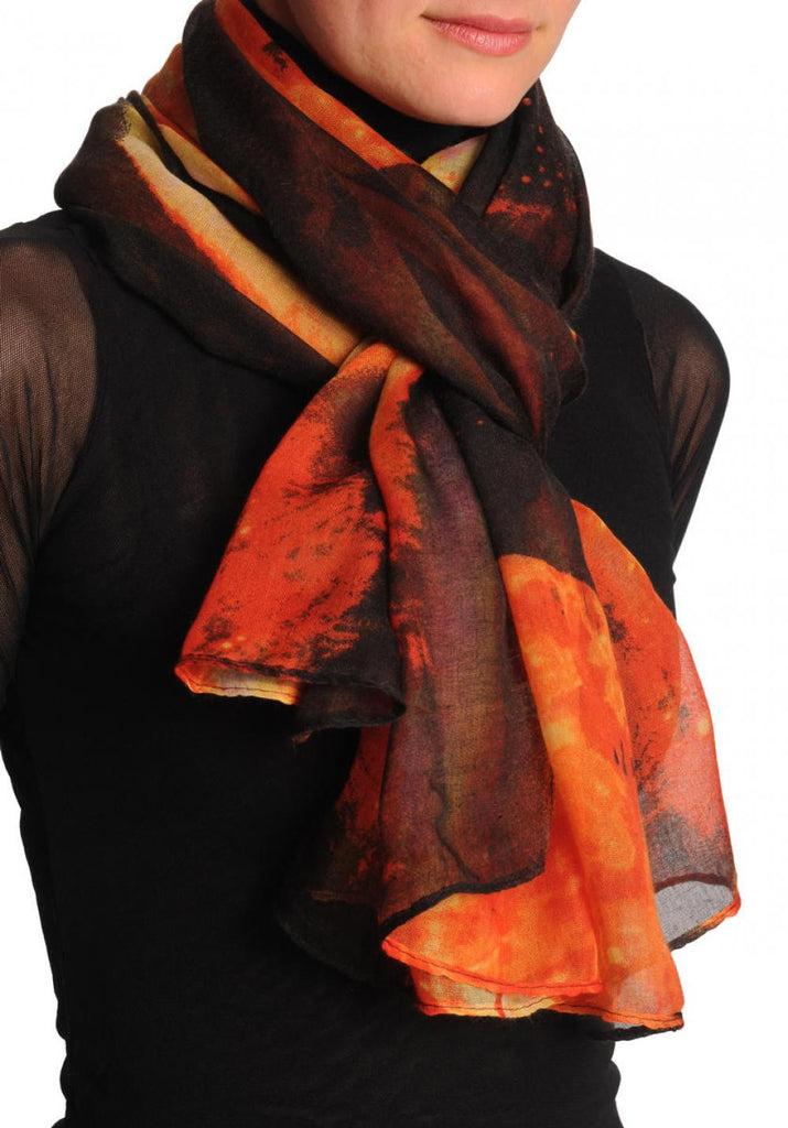 Liss Kiss Rust Orange Galaxy Unisex Scarf & Beach Sarong - Scarf