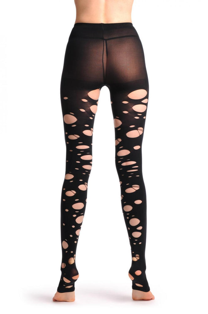 Liss Kiss Semi Footless With Ripped At The Back - Tights Footless