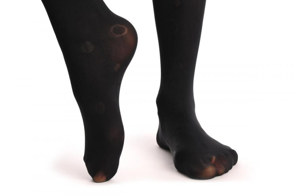 Liss Kiss Semi Transparent Polka Dot & Rombs Garter 380 Den - Tights