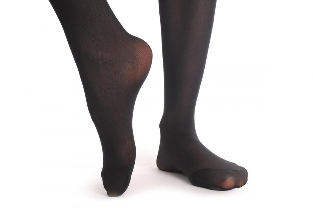 Liss Kiss Sheer Black With Silver Lurex Top - Hold Ups