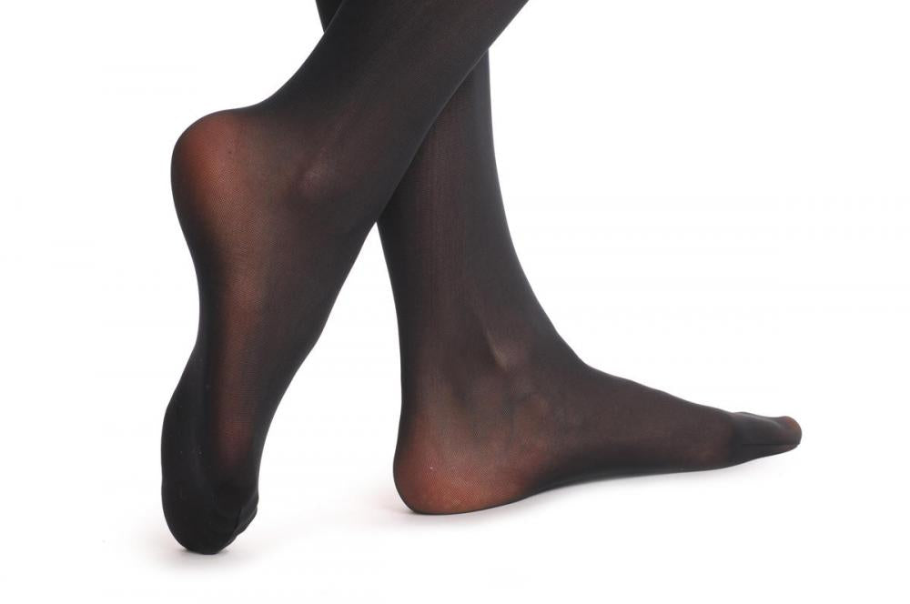 Liss Kiss Sheer Black With Silver Lurex Top - Hold Ups