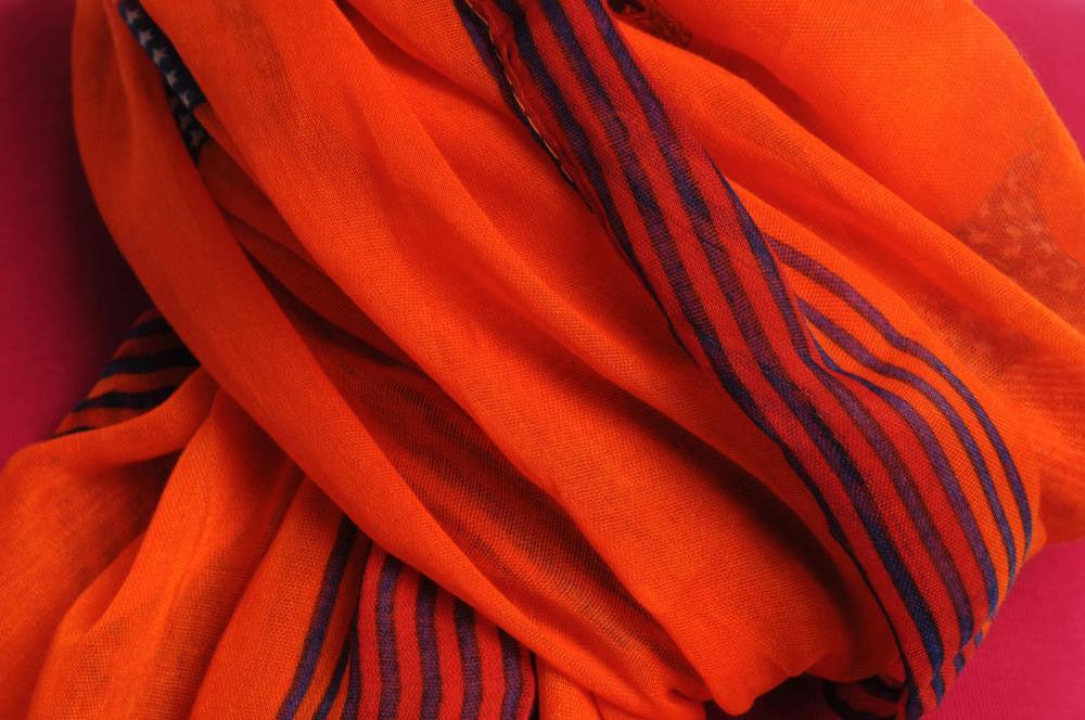 Liss Kiss Shield With Skull & Flags On Orange Unisex Scarf & Beach Sarong - Scarf