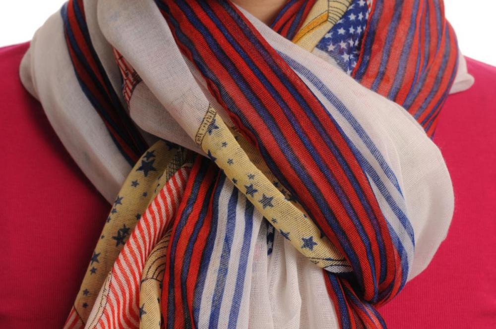Liss Kiss Shield With Skull & Flags On White Unisex Scarf & Beach Sarong - Scarf