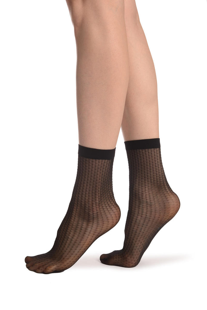 liss kiss Silky Black Snake Skin 15 Den Socks Ankle High - Socks