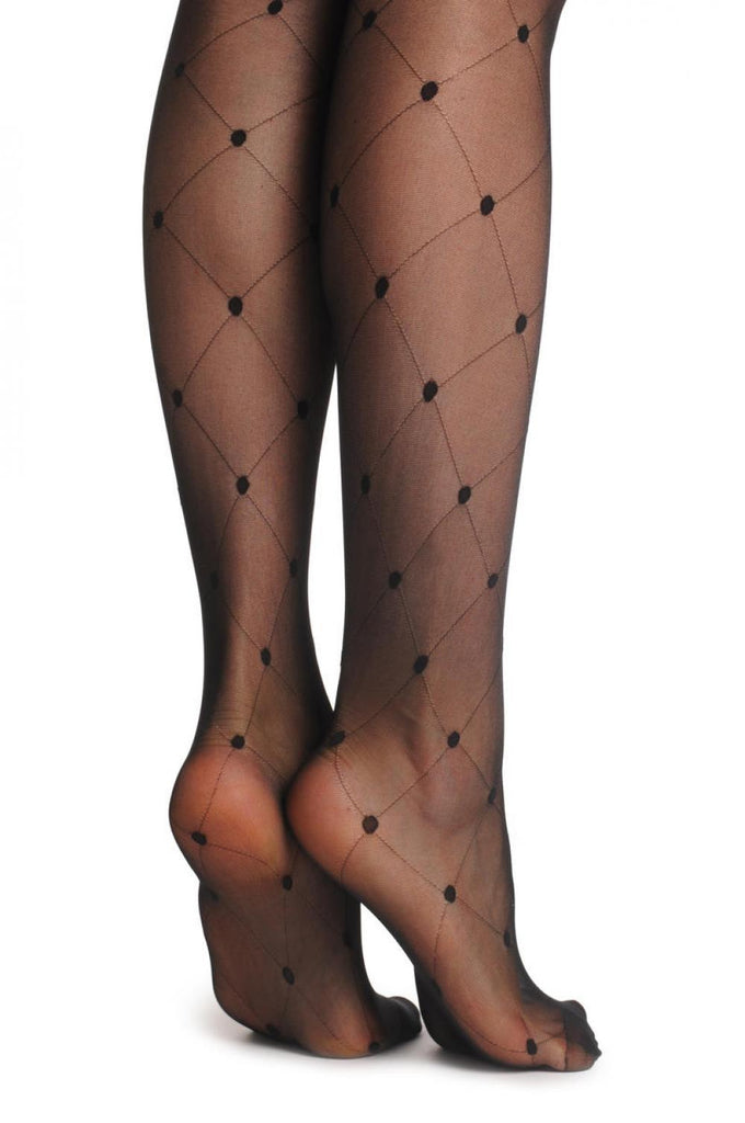 Liss Kiss Silky Black With Rombs Joined By Dots 20 Den - Tights