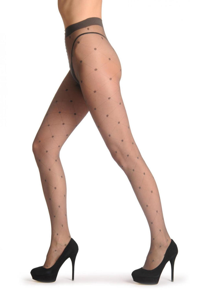 Liss Kiss Silky Grey With Rombs Joined By Dots 20 Den - Tights