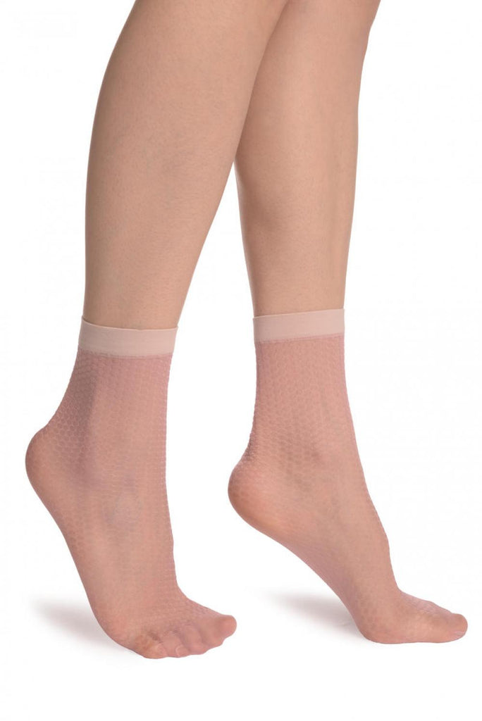 liss kiss Silky Soft Pink Snake Skin 15 Den Socks Ankle High - Socks