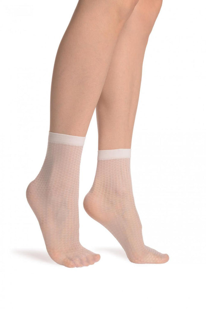 liss kiss Silky White Snake Skin 15 Den Socks Ankle High - Socks
