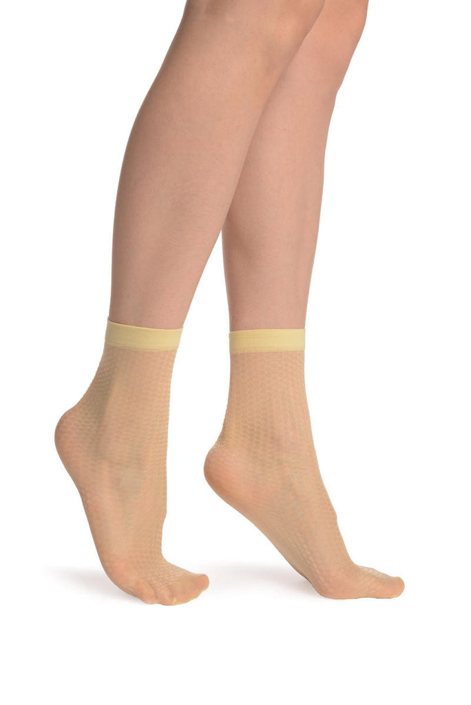 liss kiss Silky Yellow Snake Skin 15 Den Socks Ankle High - Socks