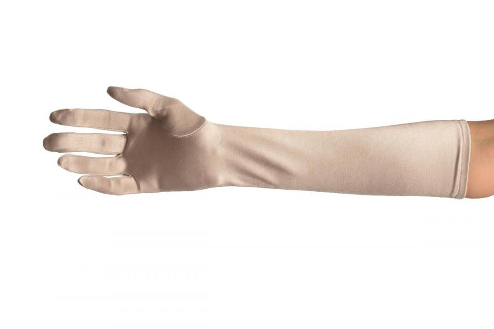 Liss Kiss Silver Grey Stretchy Satin Wedding Opera Gloves - Gloves