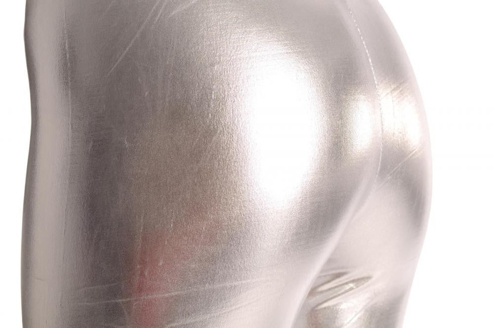 Liss Kiss Silver Shiny Faux Leather Wet Look - Leggings