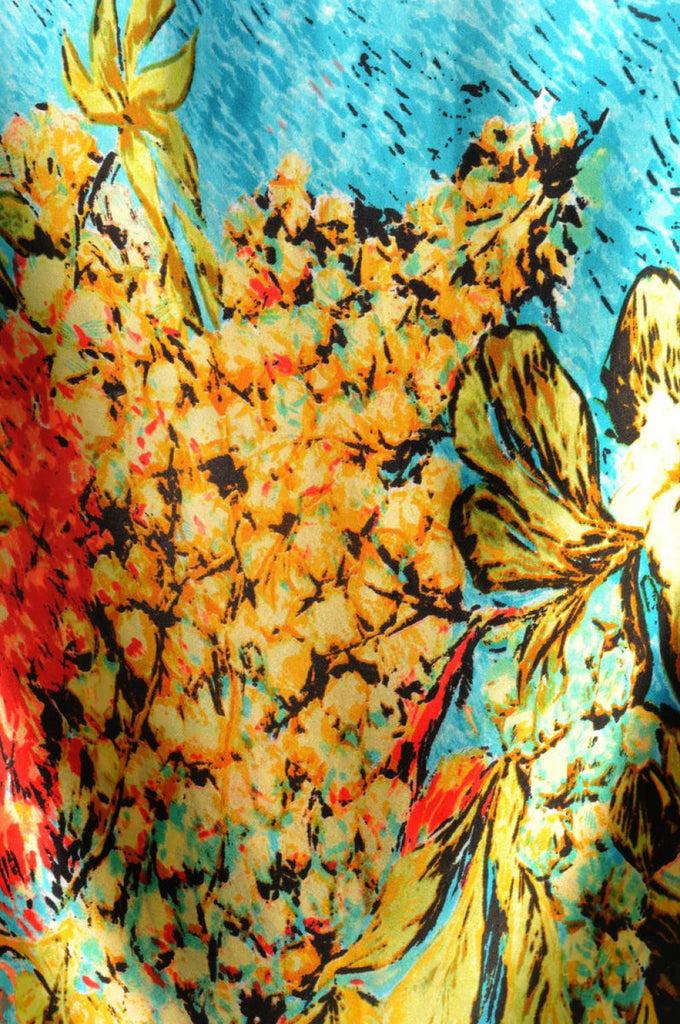 Liss Kiss Sky Blue Red & Pear Green Van Gogh Flowers - Scarf