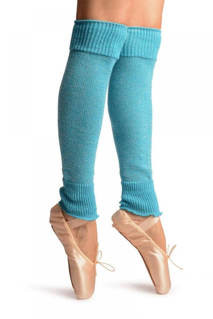 Liss Kiss Sky Blue With Silver Lurex Dance/Ballet Leg Warmers - Leg Warmers
