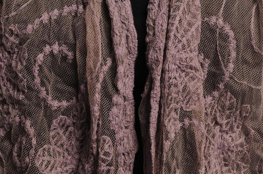 Liss Kiss Slate Purple Vintage Lace With Flowers - Scarf