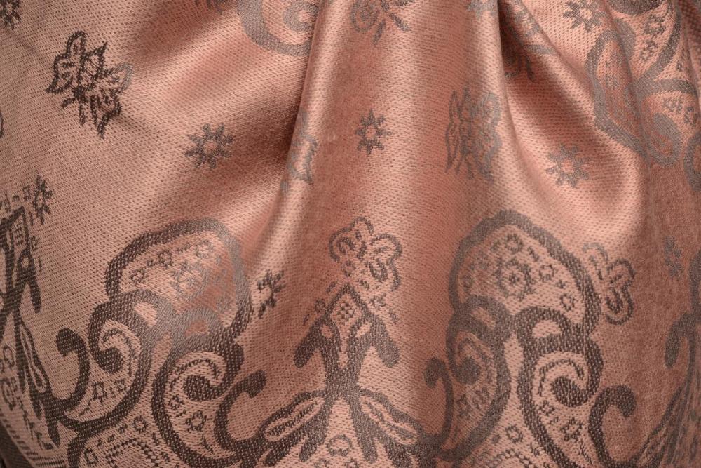 Liss Kiss Small Butterflies On Chestnut Pink Pashmina With Tassels - Scarf