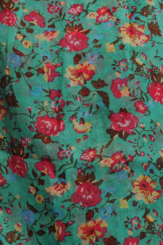 Liss Kiss Small Climbing Roses On Persian Blue - Scarf