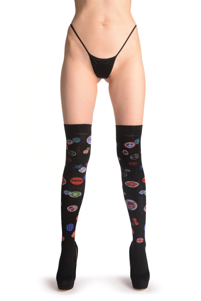 Liss Kiss Small Favourite Symbols - Over The Knee Socks