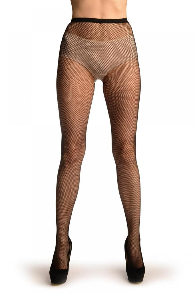liss kiss Small Fishnet With Black & Whyte Crystals Tights - Tights