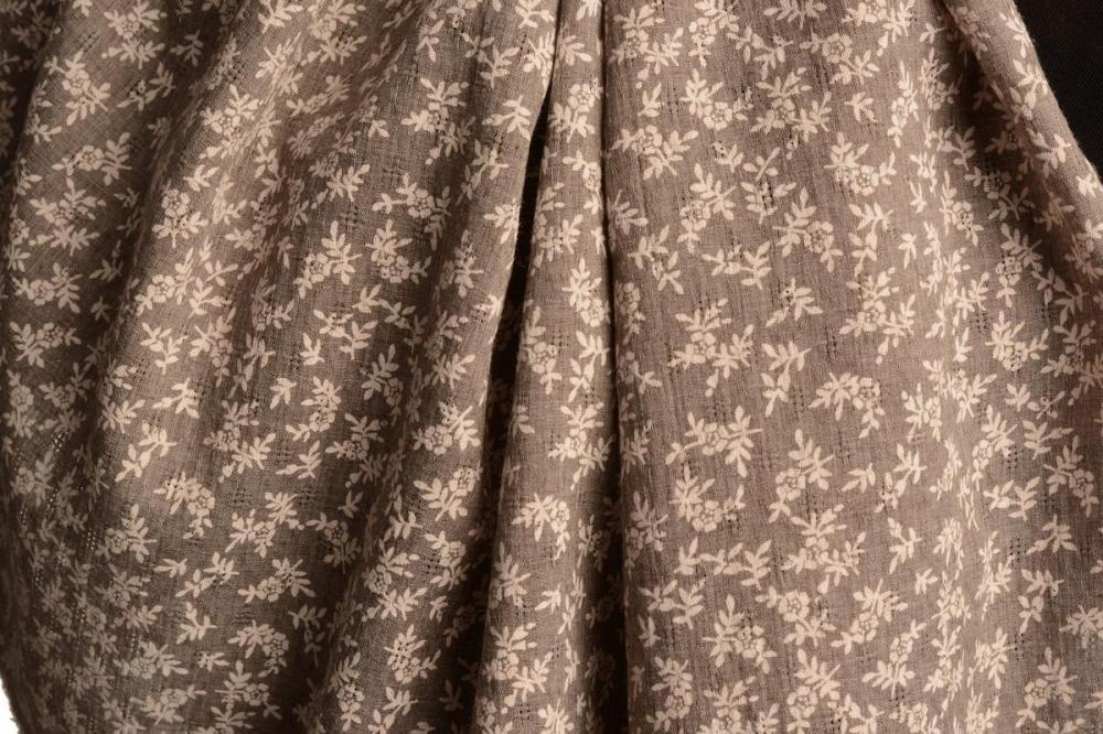 Liss Kiss Small White Flowers On Textured Grey Scarf - Scarf
