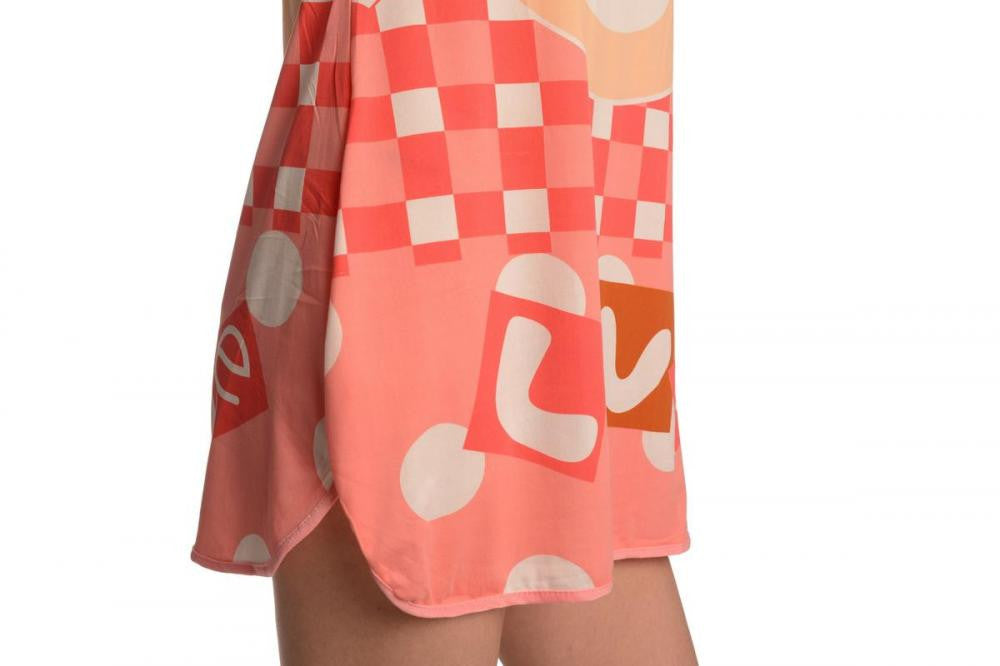 Liss Kiss Smiling Love Bear On Salmon Pink Lightweight Dress - Dress