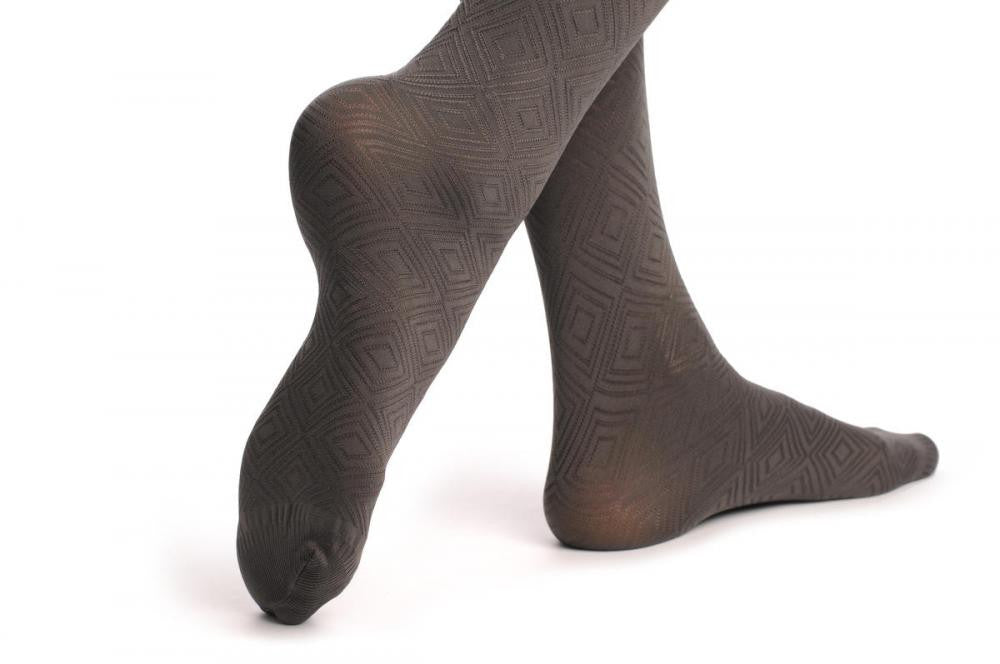 Liss Kiss Smoky Grey With Semi Transparent Rectangles - Tights