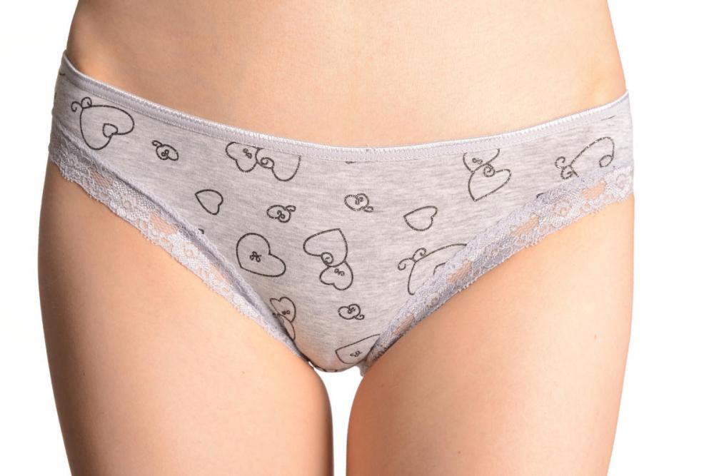 liss kiss Soft Cotton With Lace Trim & Glitter Hearts Green Pink High Leg Brazilian - Knickers