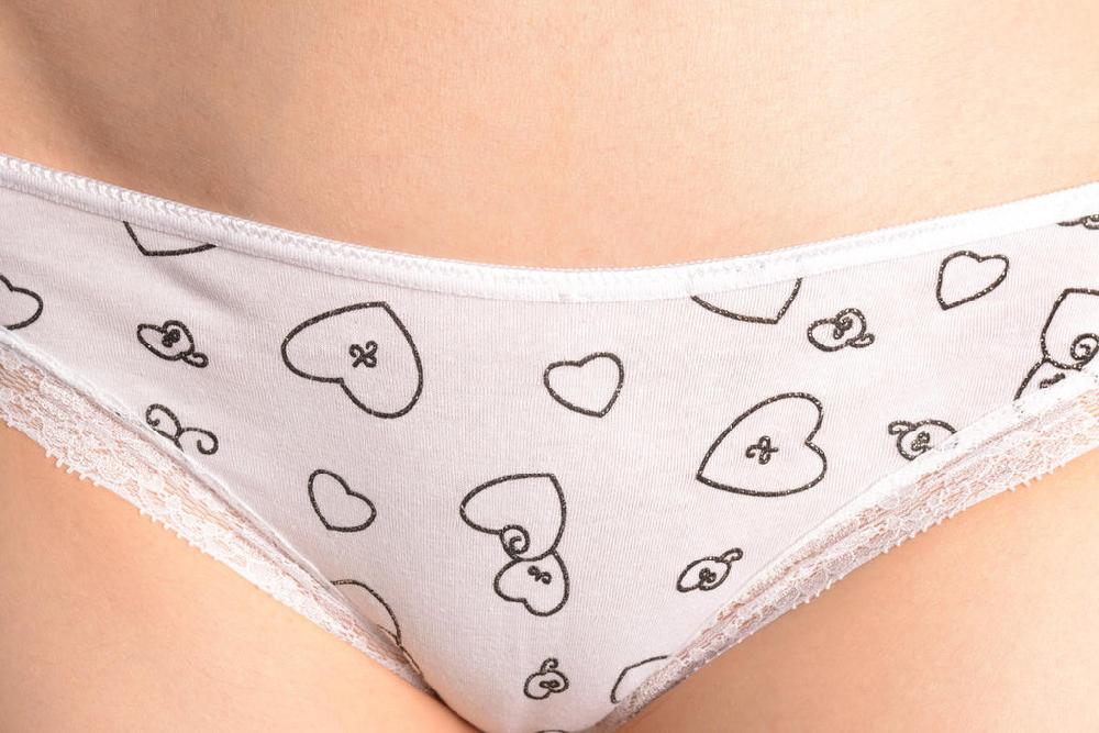 Liss Kiss Soft Cotton With Lace Trim & Glitter Hearts White High Leg Brazilian - Knickers
