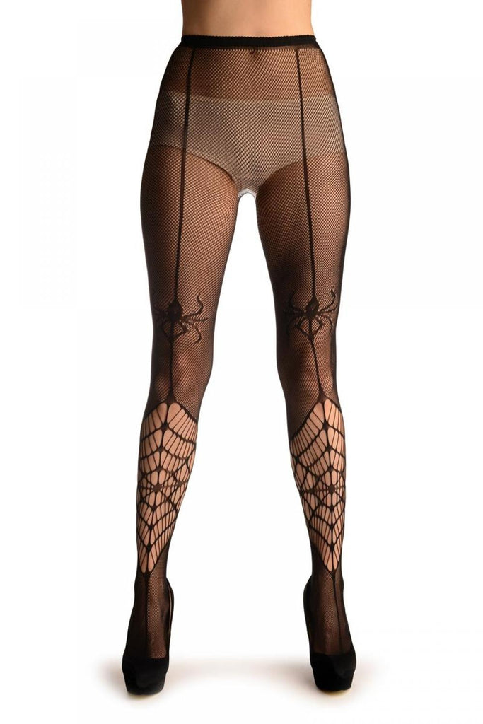 Liss Kiss Spider With A Cow Web Black Fishnet (Halloween) - Tights