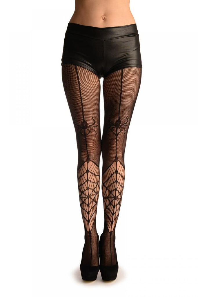 liss kiss Spider With A Cow Web Black Fishnet (Halloween) - Tights