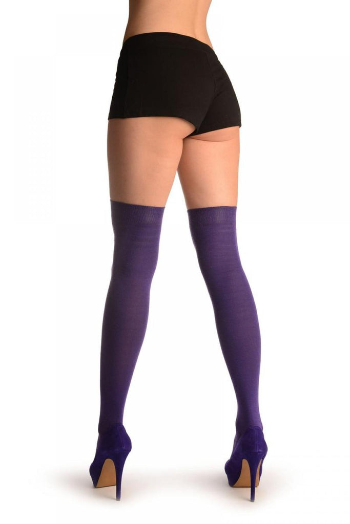 Liss Kiss Spooky Smile On Purple - Over The Knee Socks