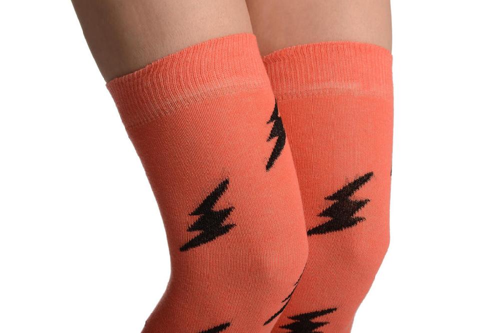 Liss Kiss Thunder On Chestnut Pink - Over The Knee Socks