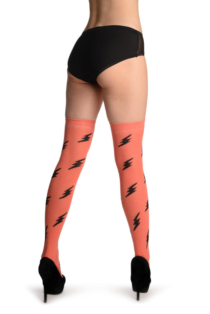 Liss Kiss Thunder On Chestnut Pink - Over The Knee Socks