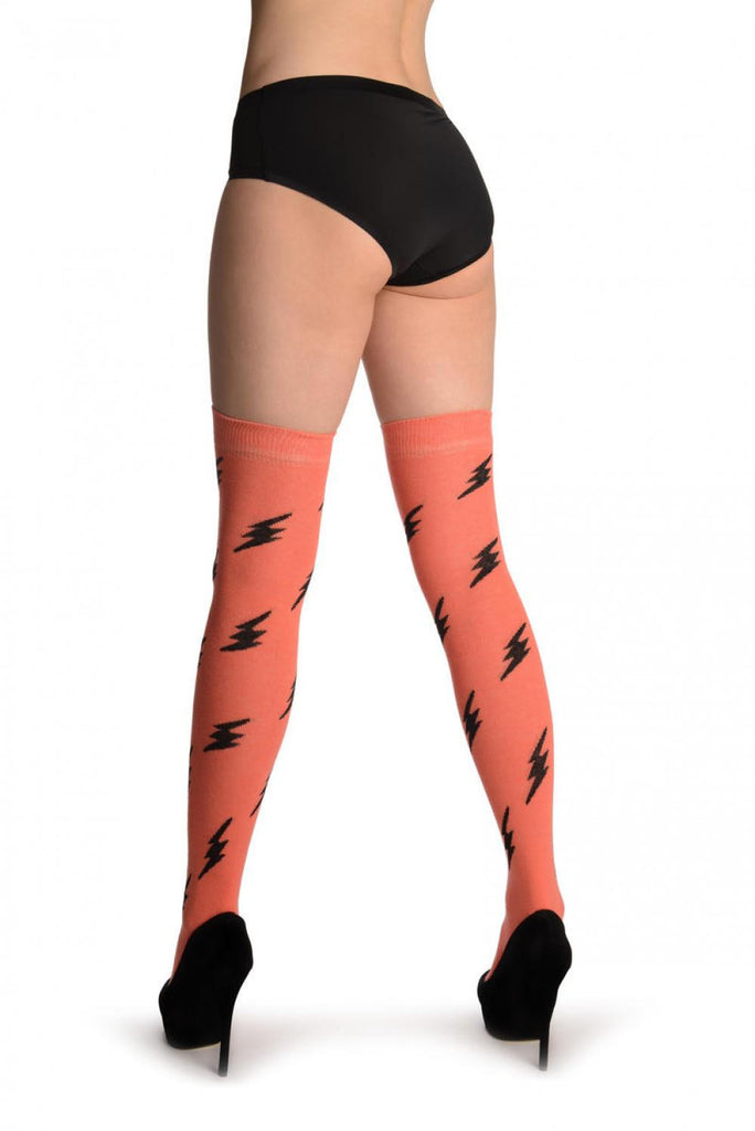 Liss Kiss Thunder On Chestnut Pink - Over The Knee Socks