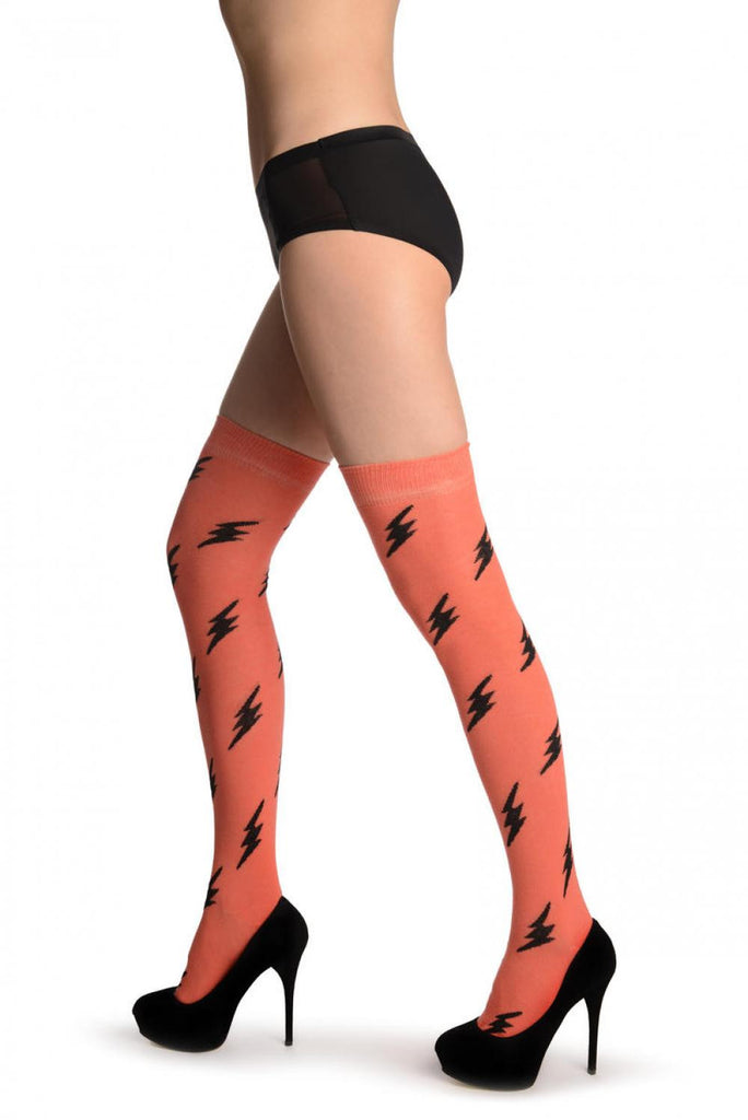 Liss Kiss Thunder On Chestnut Pink - Over The Knee Socks