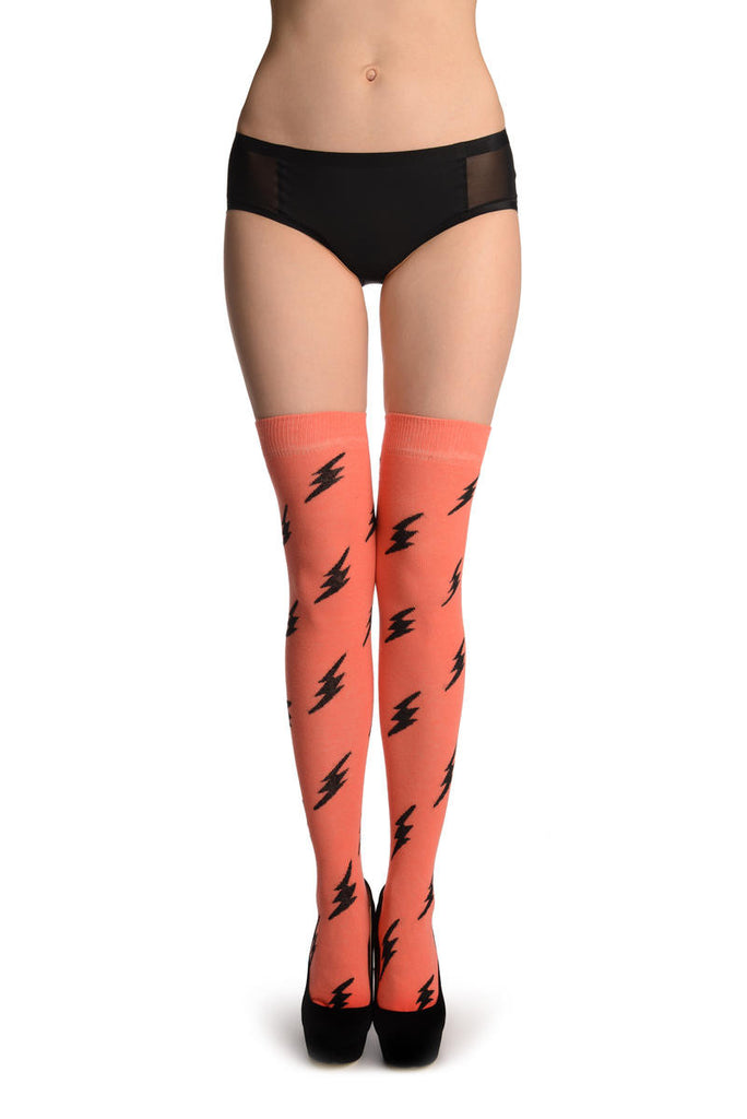 liss kiss Thunder On Chestnut Pink - Over The Knee Socks